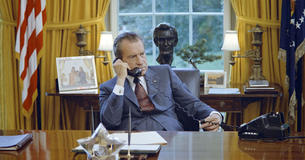 President Nixon on telephone