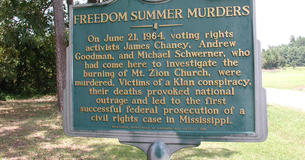 Historical marker near Philadelphia, Mississippi