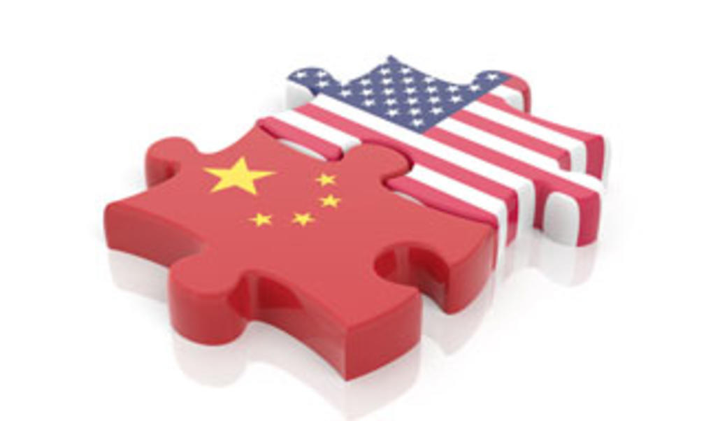 US-China flags represented as puzzle pieces