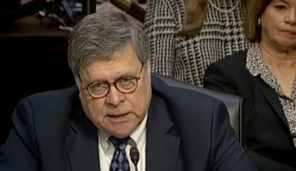 William Barr testifying