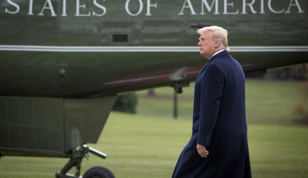 trump walking to marine one