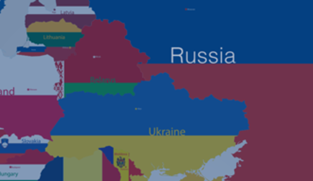 Map showing Russia and Ukraine