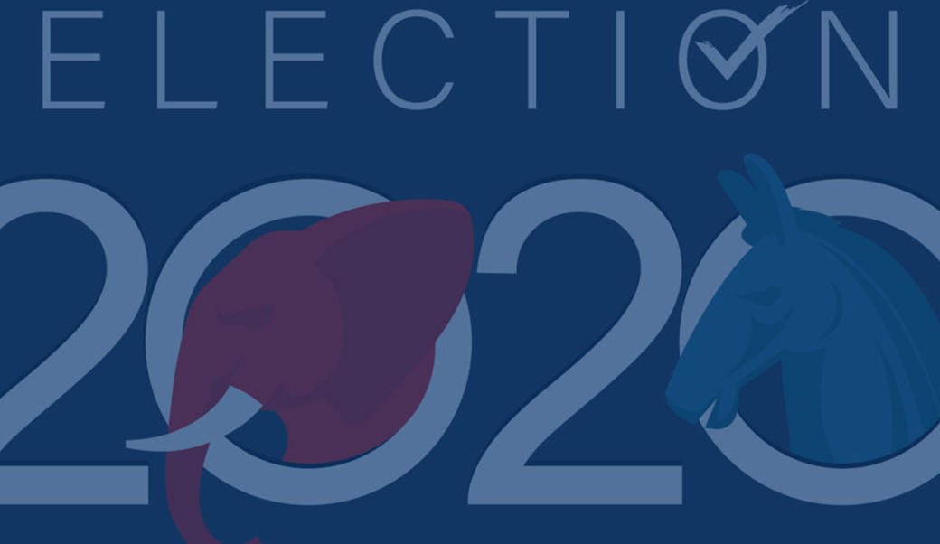 graphic of text saying election 2020