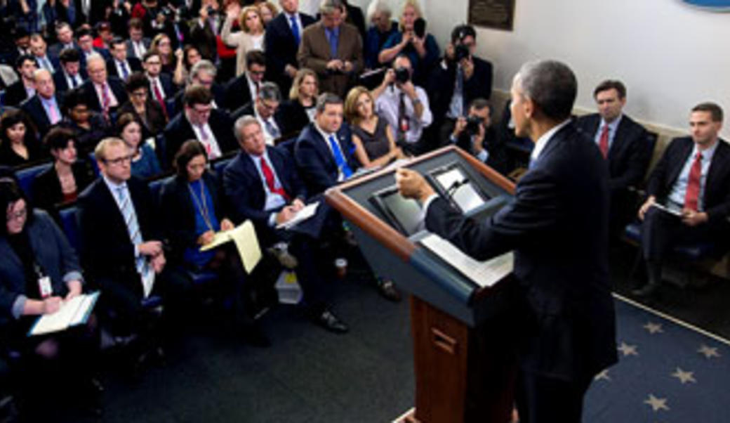 President Obama gives a press conference