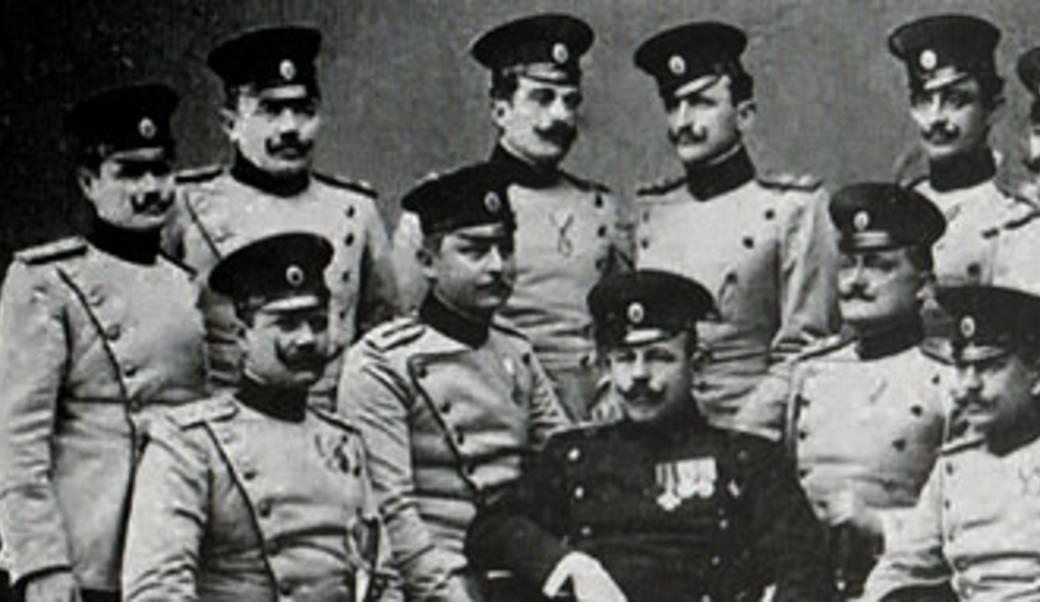 Men in uniform circa 1900