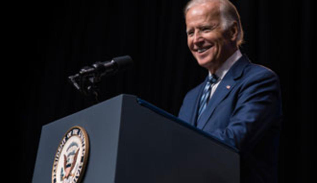 Joe Biden at presidential lectern