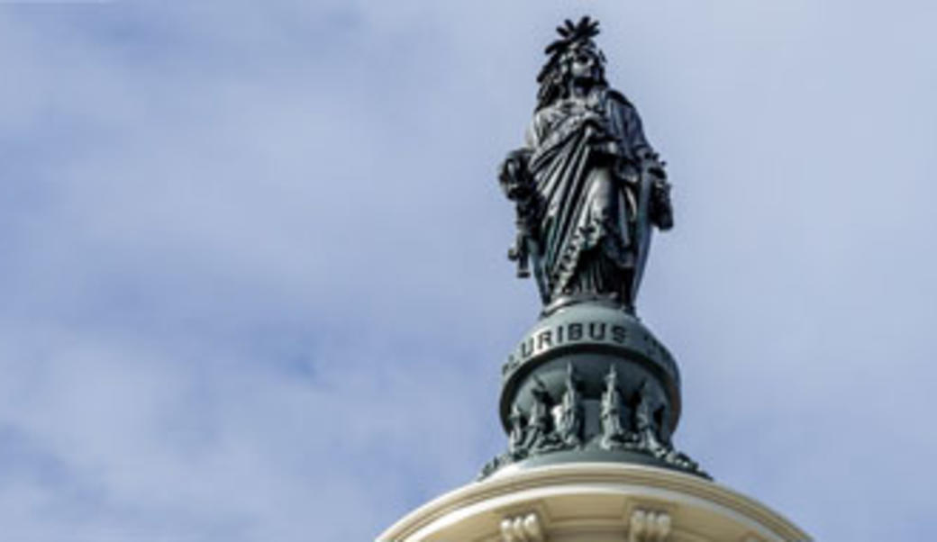 freedom statue on U.S. Capitol