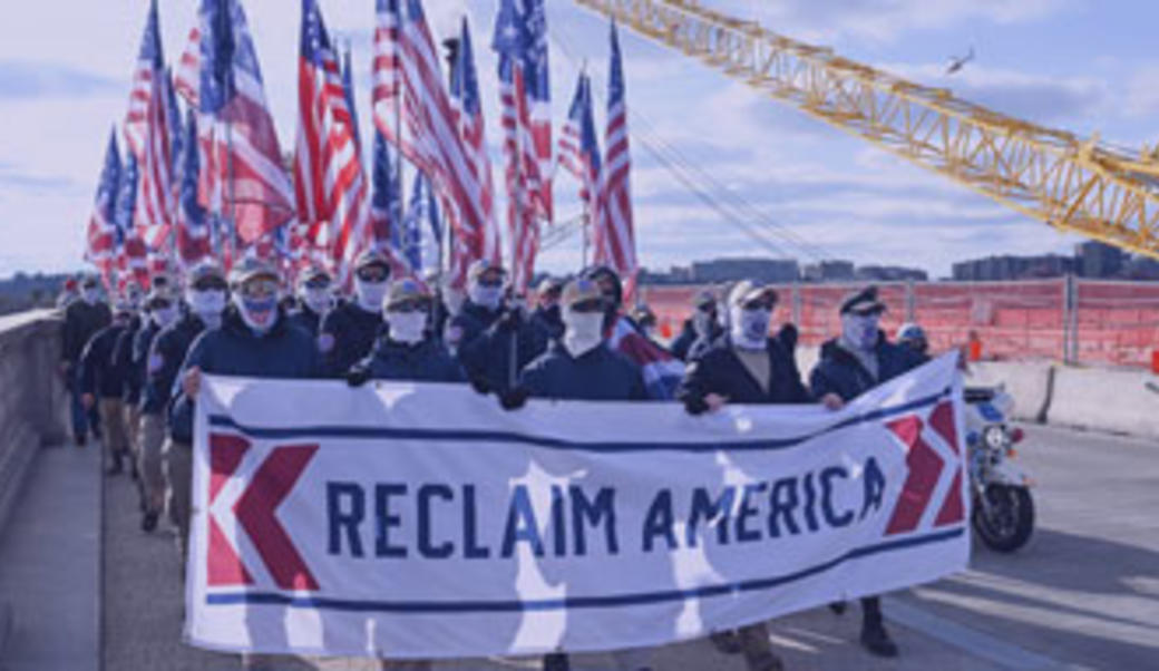 Patriot Front march to the Capitol Building, Washington, DC, February 8, 2020