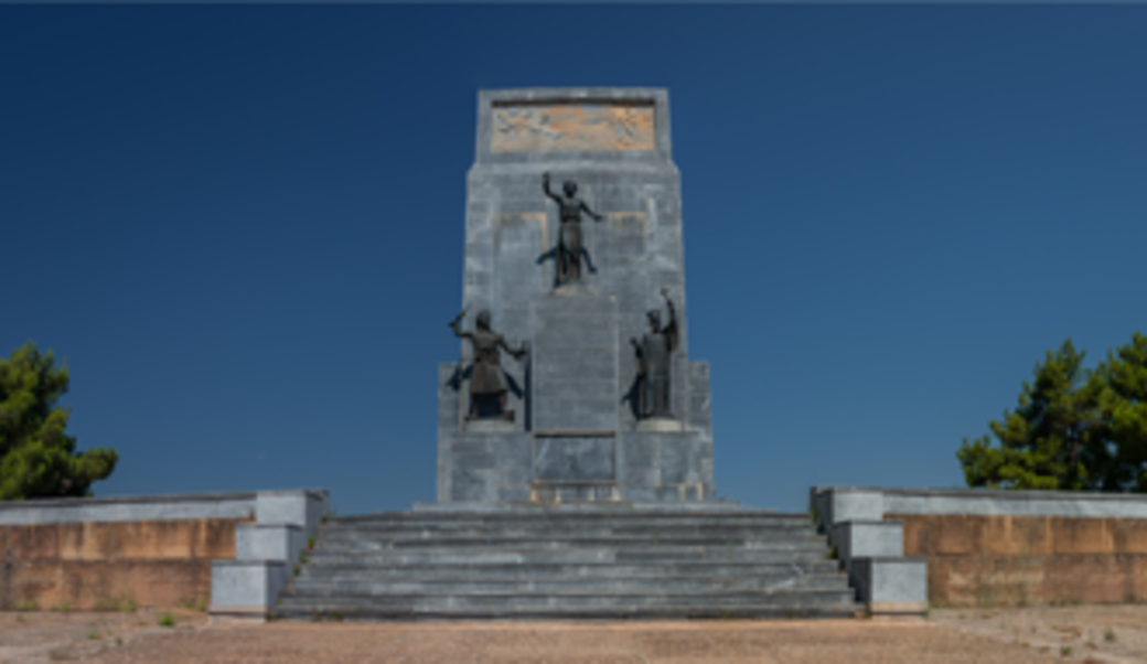 Monument for the Greek Revolution of 1821, against blue skies