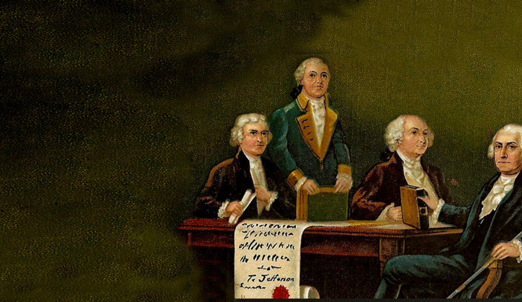 Painting of George Washington and his cabinet