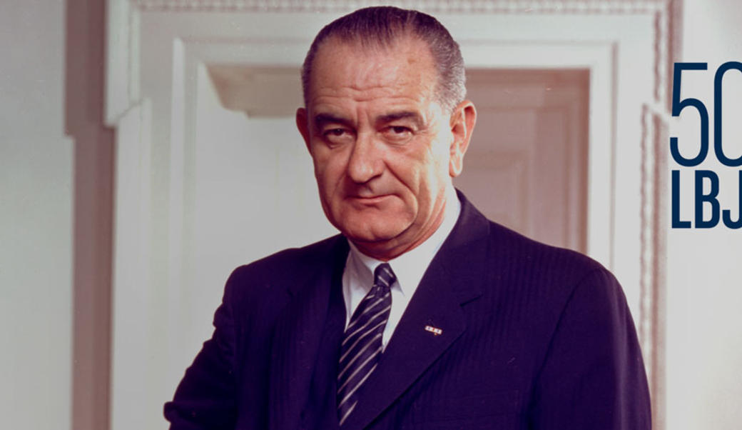 Lyndon Johnson standing