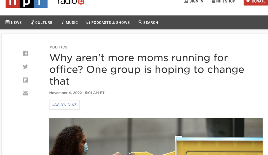 screenshot showing article headline and photograph of woman putting ballot in a ballot box