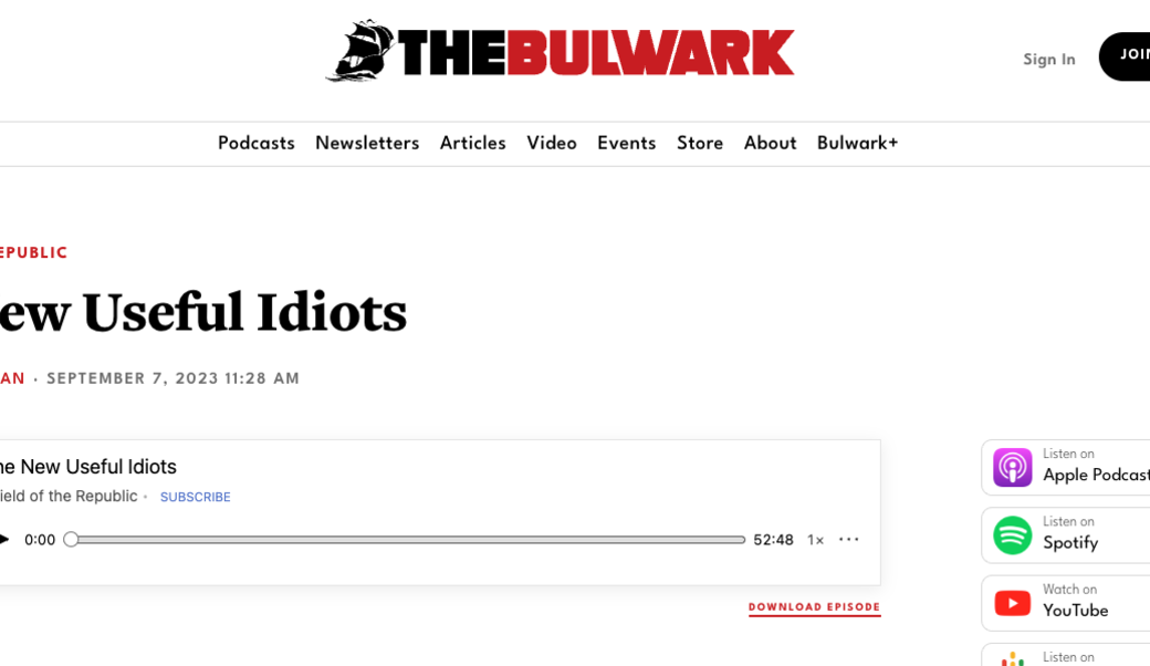 The Bulwark headline