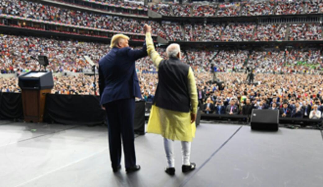 Trump and Modi at Howdy Modi, Houston, TX, 2019.