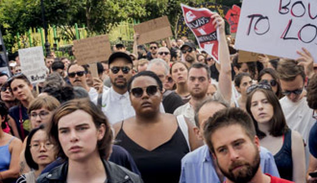 Charlottesville solidarity rally in New York