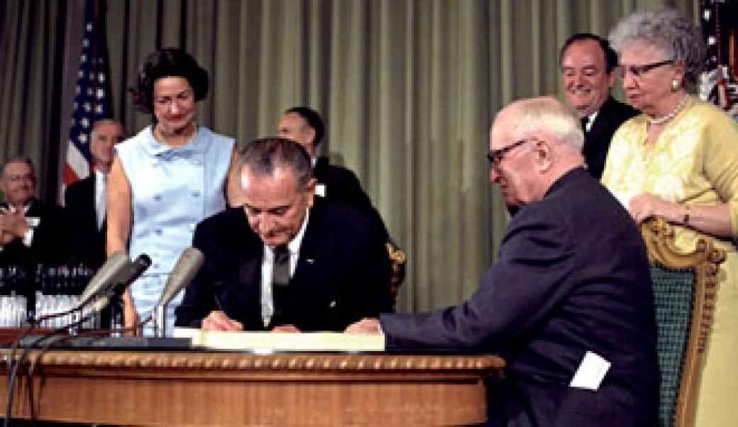 LBJ signs medicare