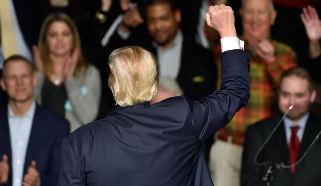 Trump fist in the air