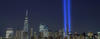 lights commemorating September 11 agains New York City skyline