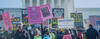 Pro life and pro choice protestors outside the Supreme Court after the Dobbs decision