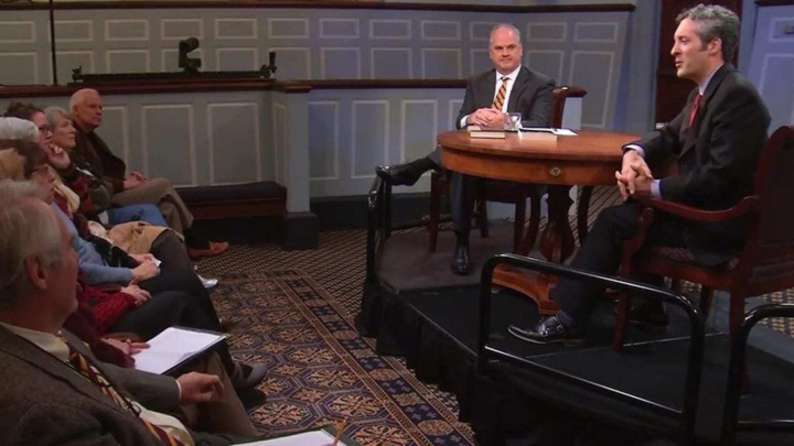 UVA Law professor Brandon Garrett takes questions about the American justice system from the American Forum studio audience