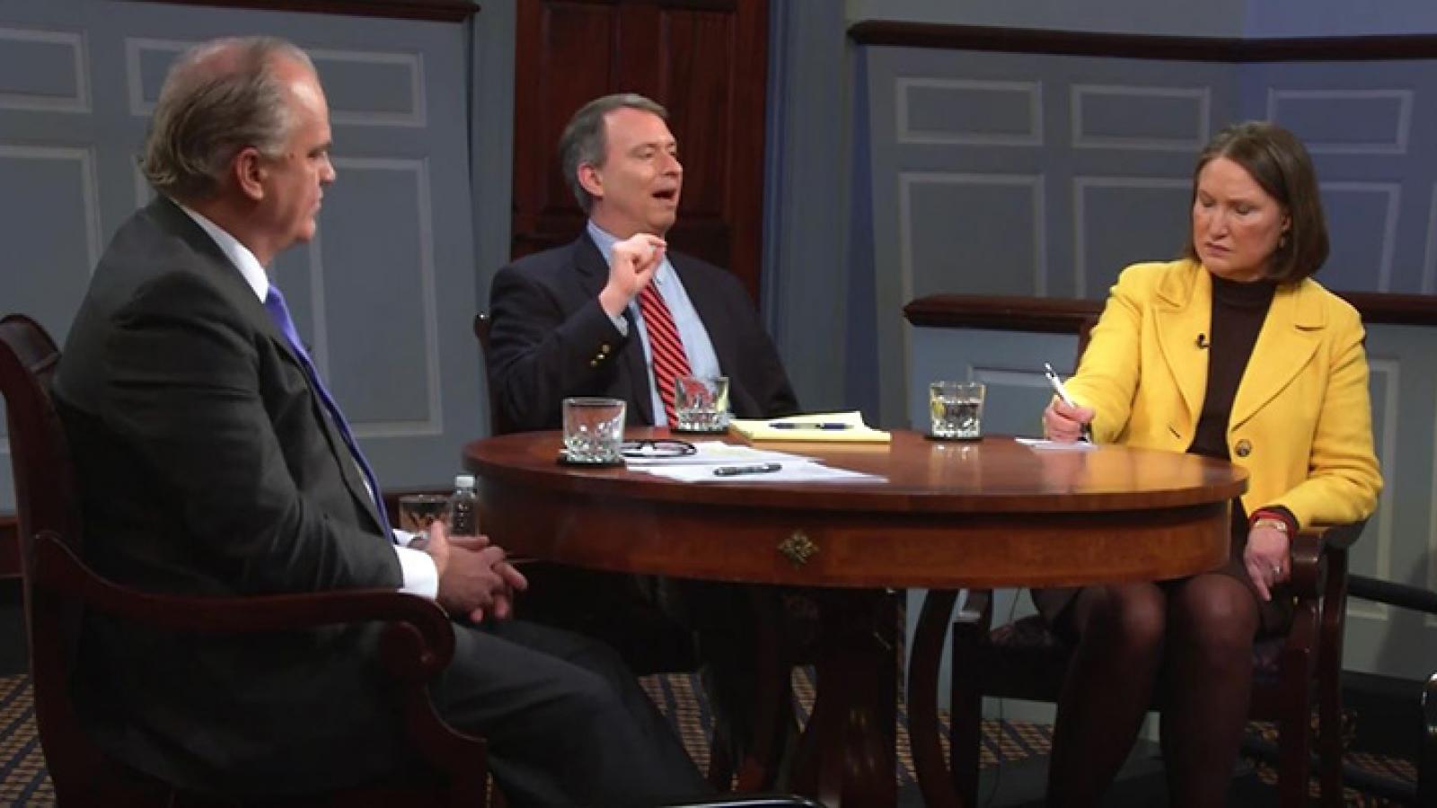 Kathleen Newland and David Leblang take questions on the international migrant crisis from the American Forum studio audience